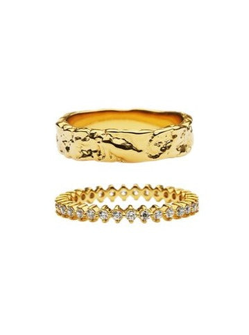 Amber Sceats Electra Ring Set in Gold