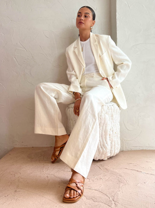 Assembly Label Pants Assembly Label Leila Linen Pant in Antique White – Coco & Lola