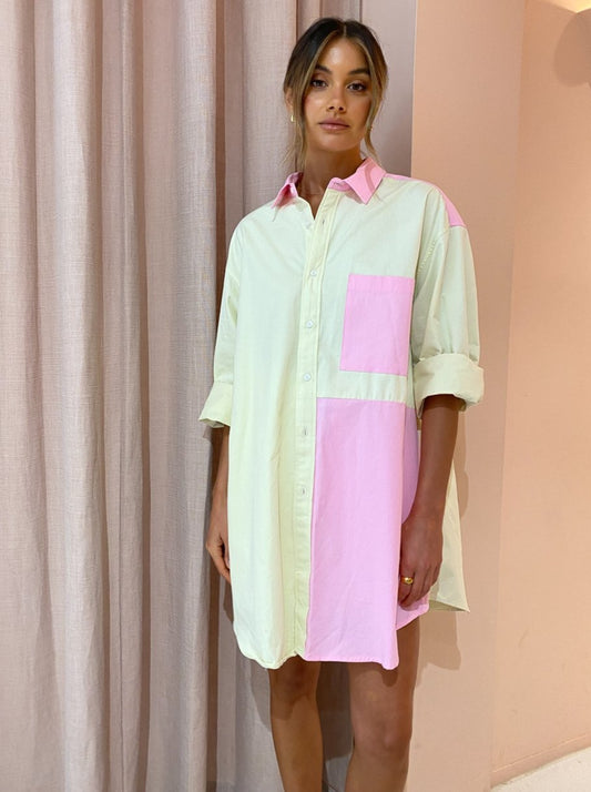 Blanca Pascal Shirt in Pink/Yellow