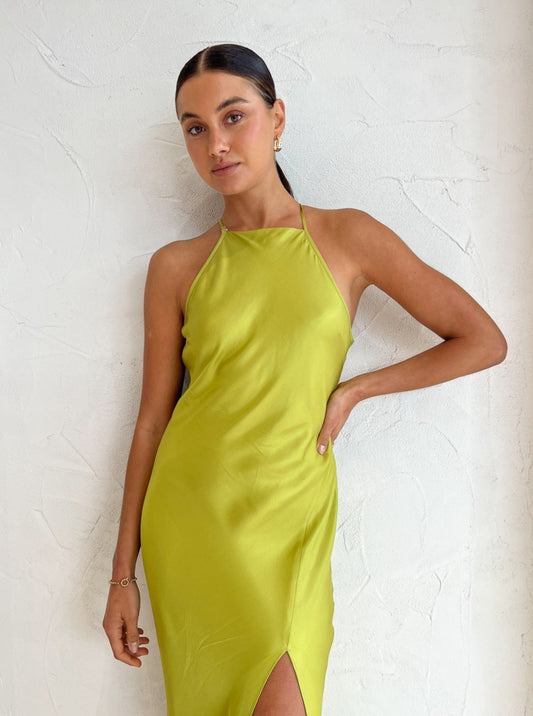 Bec and Bridge Teresa Halter Maxi Dress in Wasabi