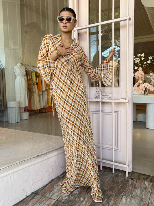 Bec and Bridge Sunflower Check L/S Maxi Dress in Sunflower Check Coco & Lola Bec and Bridge Sunflower Check L/S Maxi Dress in Sunflower Check Coco & Lola