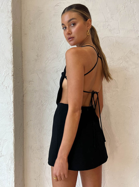 Bec and Bridge Alanis Apron Mini Dress in Black Coco & Lola Bec and Bridge Alanis Apron Mini Dress in Black Coco & Lola
