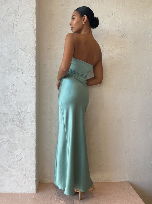 Bec and Bridge Symone Strapless Dress in Moss Green Coco & Lola Bec and Bridge Symone Strapless Dress in Moss Green Coco & Lola