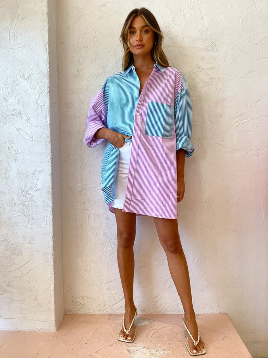 Blanca Benny Shirt in Aqua