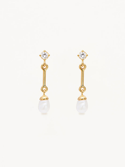 By Charlotte Embrace Stillness Pearl Drop Earrings in Gold
