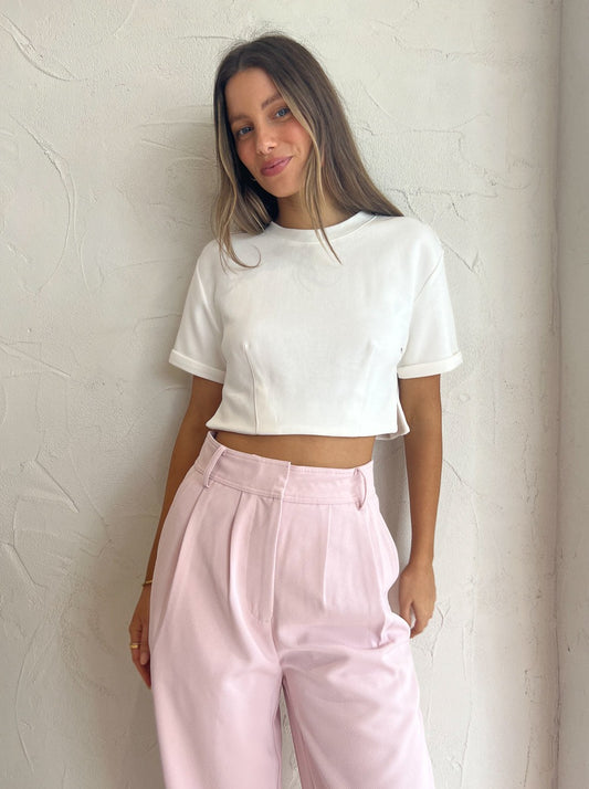 By Johnny Pleat Front Pant in Soft Pink
