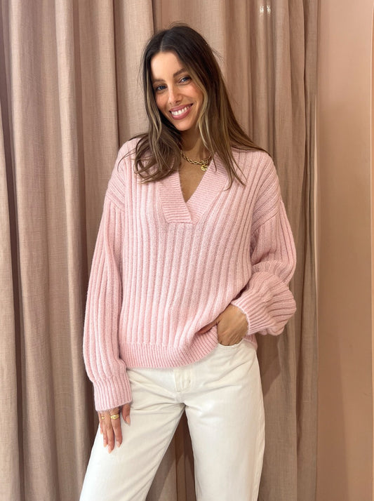 By Johnny Cosmic Knit Sweater in Soft Pink