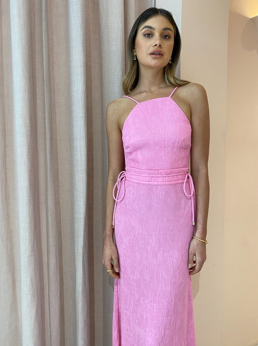 By Nicola Estelle Pleated Top in Pink Grapefruit