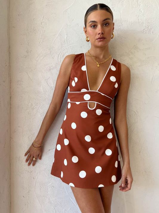 By Johnny V Front Pipe Mini in Brown Ivory Spot