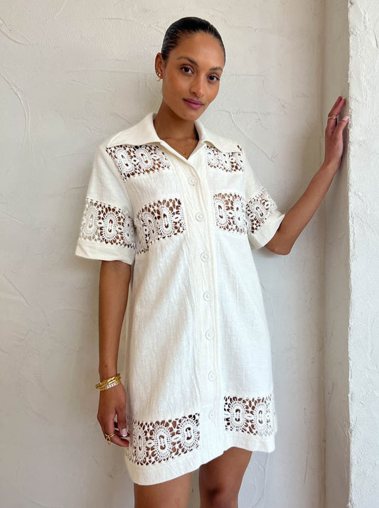 By Johnny Lucy Shirt Dress in Ivory