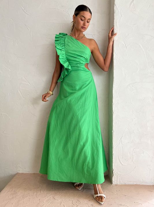 By Nicola Adrift Midi Dress in Parakeet Green