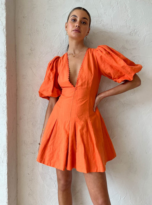 By Nicola Wavy Mini Dress in Sunset