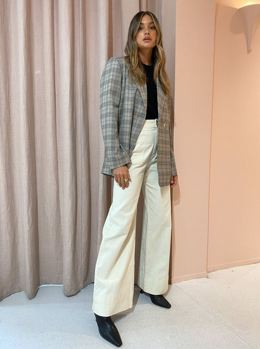 By Nicola Dionne Oversized Blazer in Black Plaid