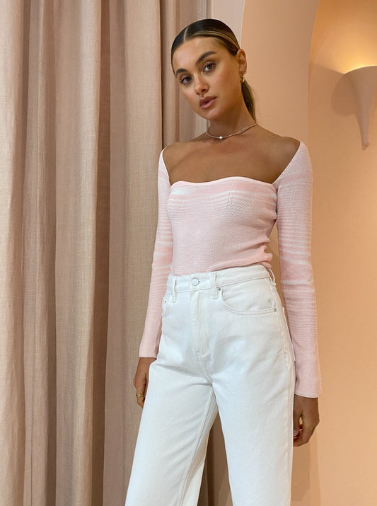 By Johnny Eliza Knit Top in Pink Marle