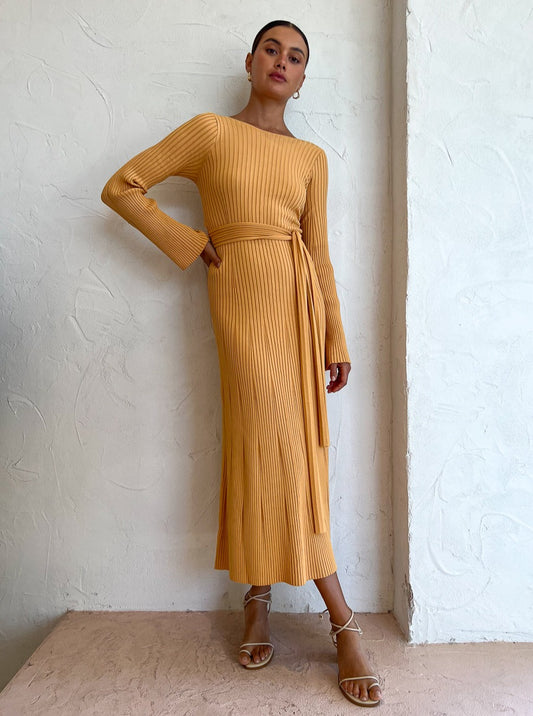 Clea Emerson Rib Dress in Mango