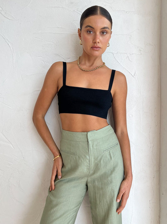 Elka Collective Ava Knit Bralette in Black