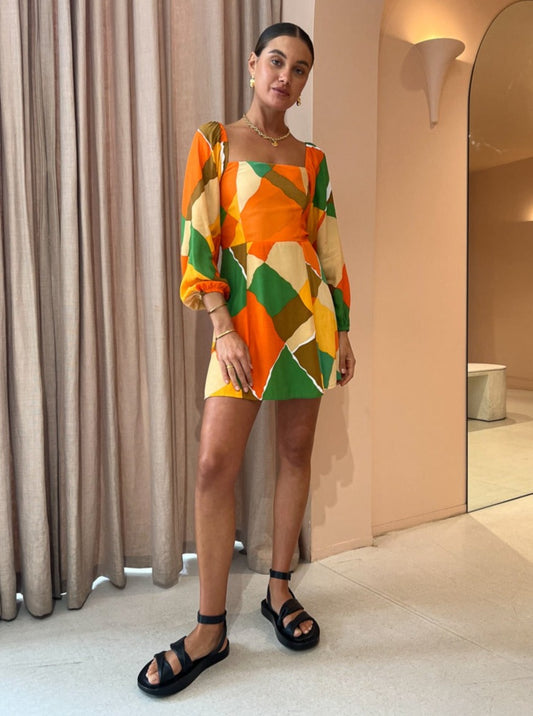 Faithfull the Brand Boyd Mini Dress in Costa Smeralda