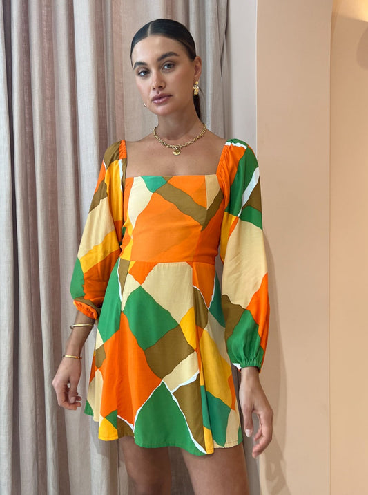 Faithfull the Brand Boyd Mini Dress in Costa Smeralda