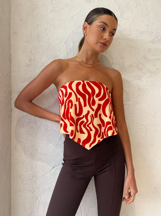 Faithfull the Brand Bettina Scarf Top in La Cateau Red