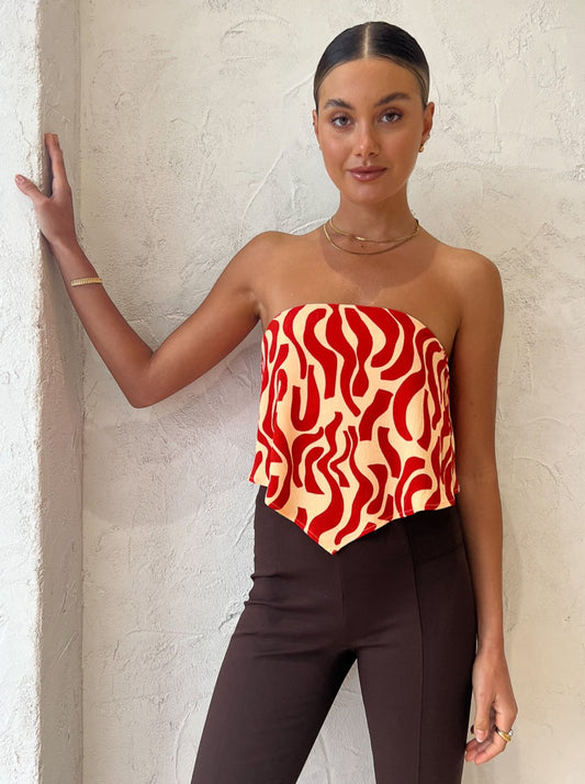 Faithfull the Brand Bettina Scarf Top in La Cateau Red