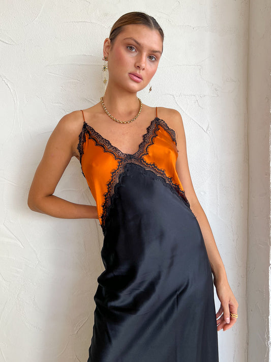 Ginia Sadie Dress in Sunset/Black