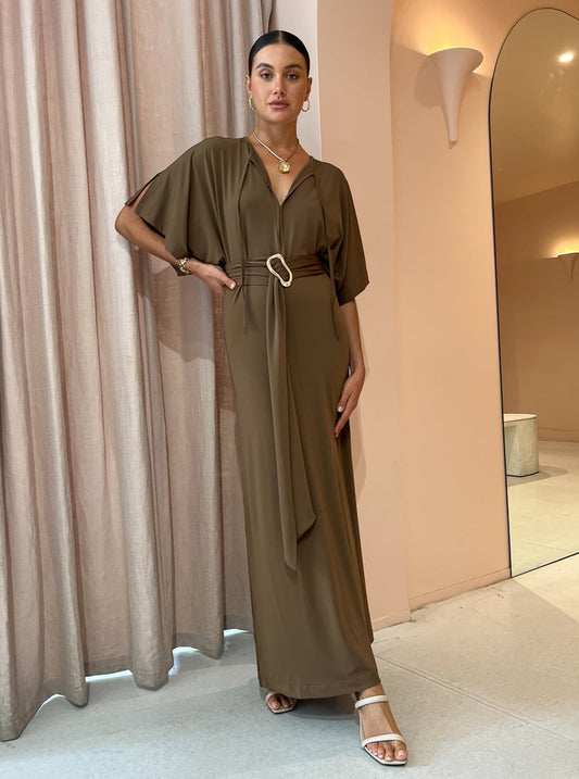 Hansen and Gretel Albus Kaftan Dress in Carob Brown