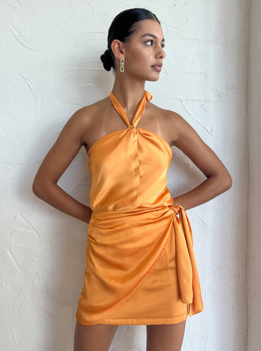 Hansen and Gretel Zola Twist Halter Top in Mango