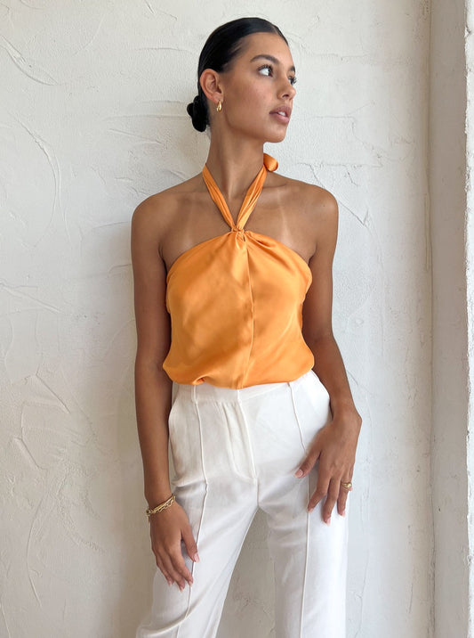 Hansen and Gretel Zola Twist Halter Top in Mango