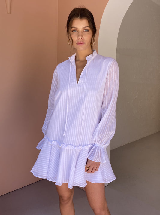 By Nicola Danse L/S Shift Mini Dress in White