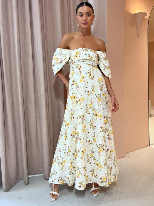 Issy Circles Dress in Yellow Poppy