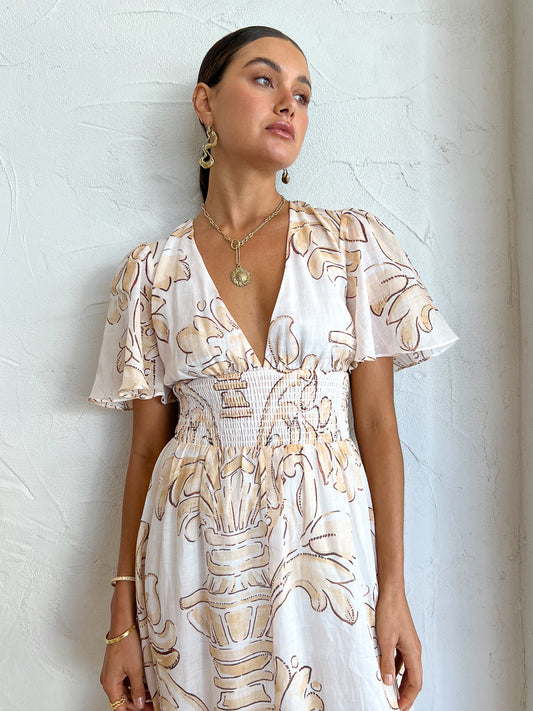 Kate Ford Arcadia Ruched Dress in Multi