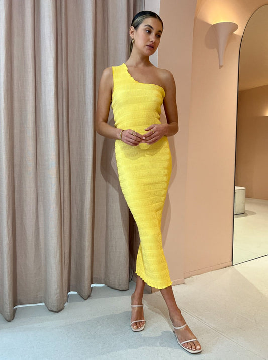 Lidee Gigi Smocking Gown in Canary