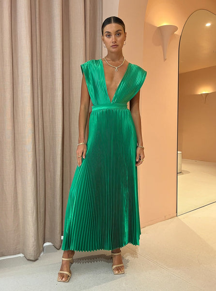 Lidee Gala Gown in Bright Green – Coco & Lola