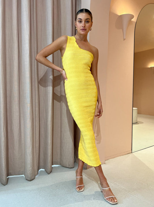 Lidee Gigi Smocking Gown in Canary