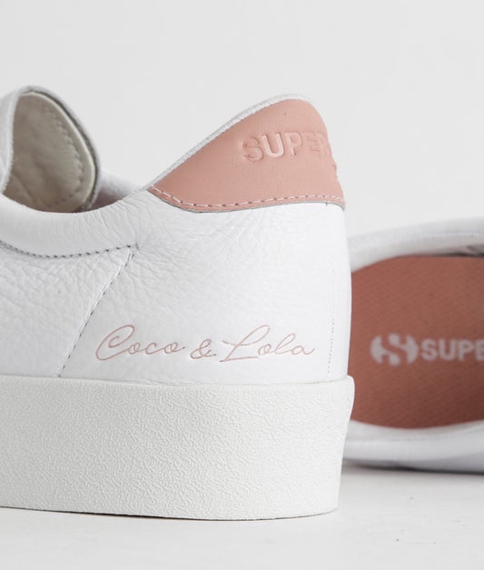 Superga Coco Clubs 3.0 Leather Sneaker in White/Pink