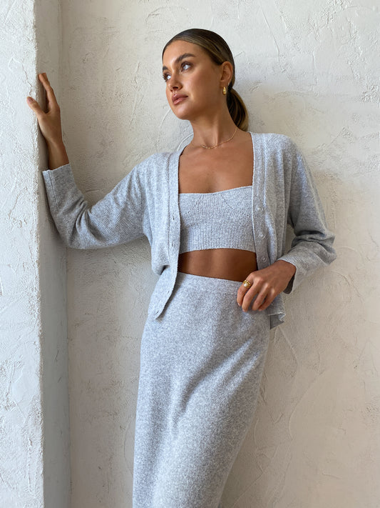 Manning Cartell In Sync Knit Cardigan in Grey Marle
