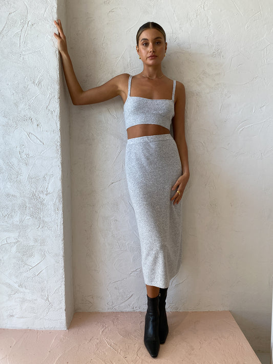 Manning Cartell In Sync Knit Skirt in Grey Marle