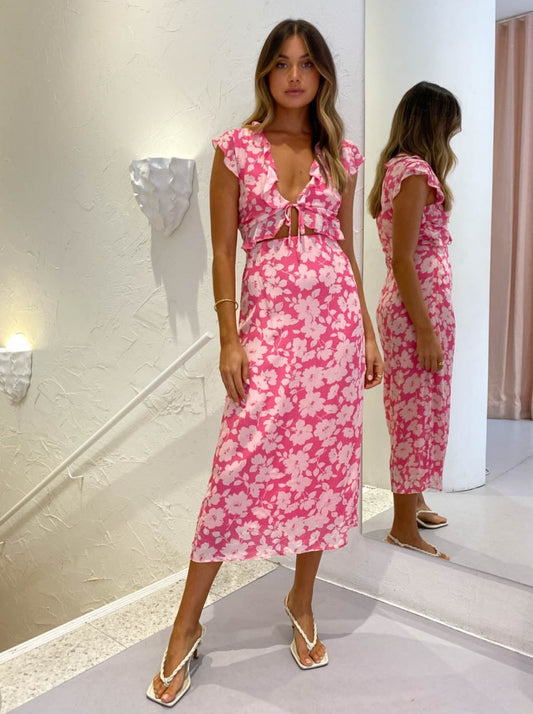Ownley Chrissy Dress in Pink Bloom