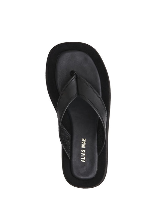 Alias Mae Poppy Thongs in Black Leather