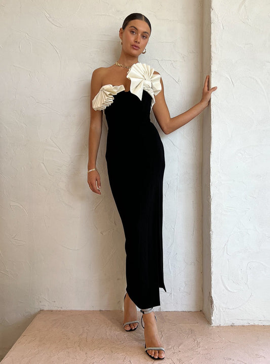 Rachel Gilbert Lavina Dress in Black/White
