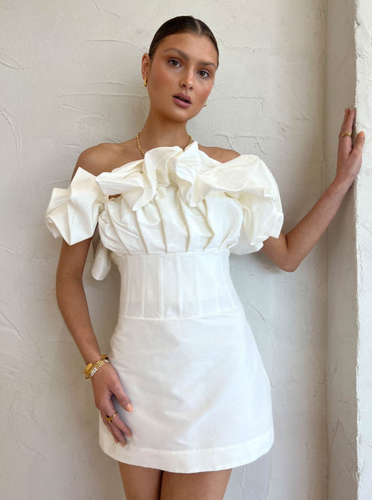 Rachel Gilbert Freida Mini Dress in Ivory