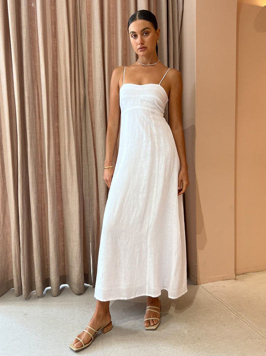 Faithfull the Brand Sorso Midi Dress in White