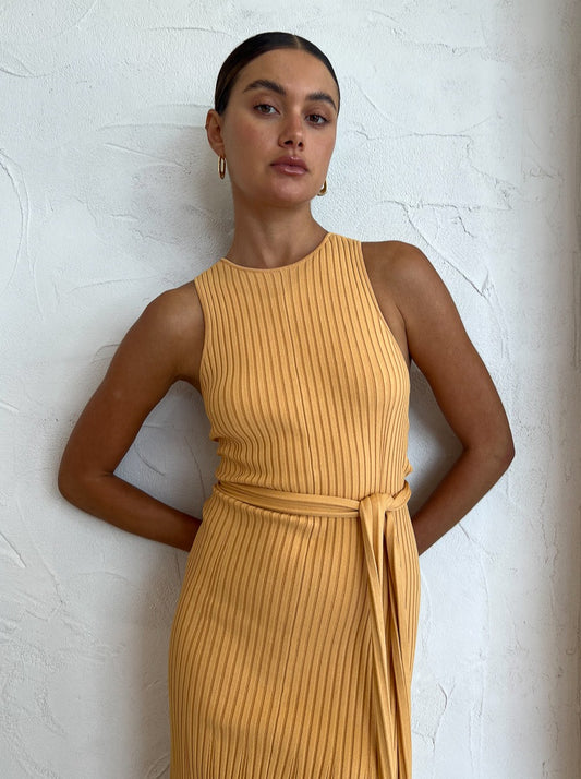 Clea Alina Rib Knit Dress in Mango