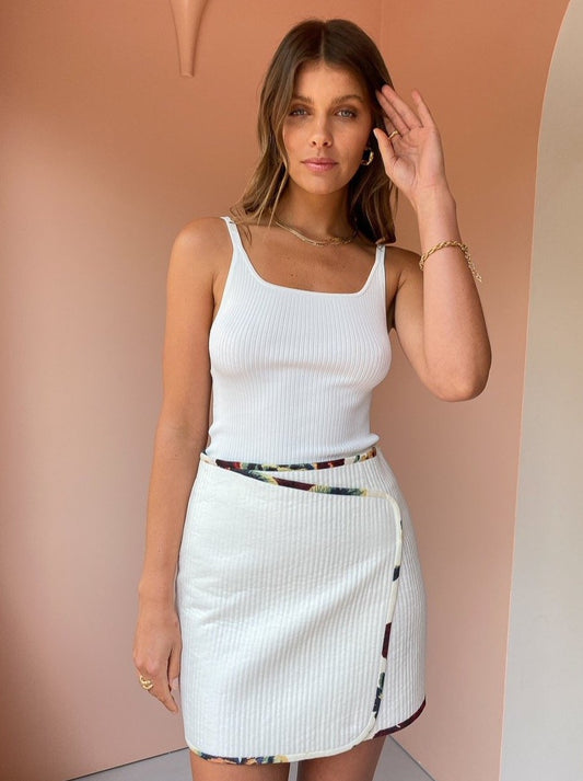 Sir Agnes Ribbed Tank in Ivory