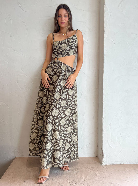 Sir Xanita Asymmetrical Cut Out Dress In Xanita Print