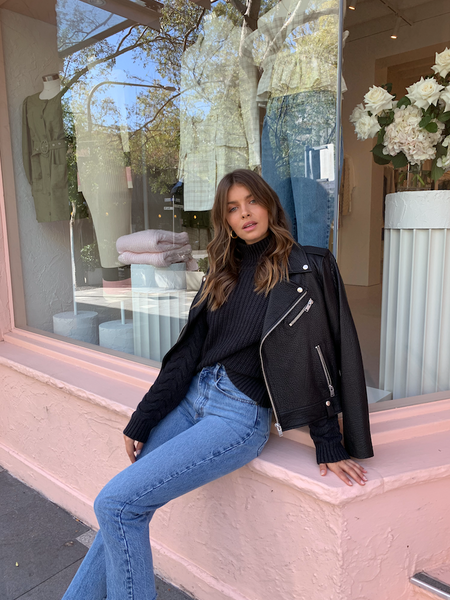 Ena pelly minimalist biker jacket black 2025