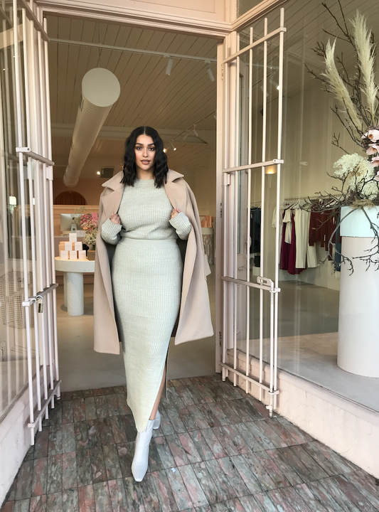 Anna Quan Mika Top in Oat Melange