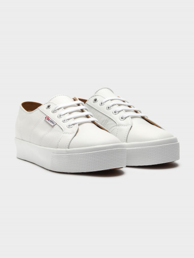 Superga 2730 Cotu Nappa Leather Sneaker in White
