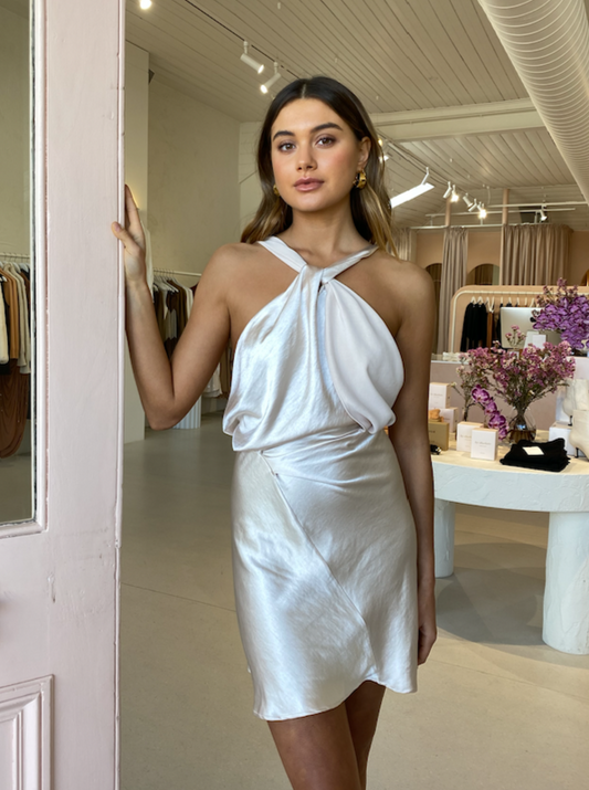 One Fell Swoop Audrey Mini Dress in Mother of Pearl