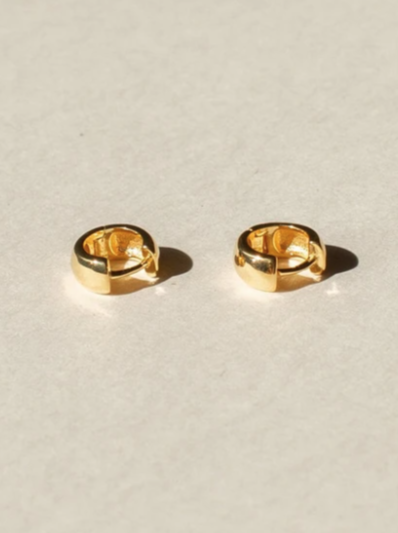 Brie Leon 925 Solid Micro Sleeper Earrings in Gold